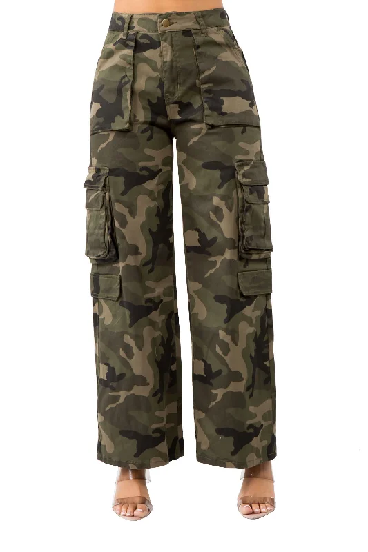 Women's Essential High Waist Multi Pocket Cargo Pants