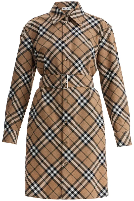 BURBERRY ered wool blend chemisier dress