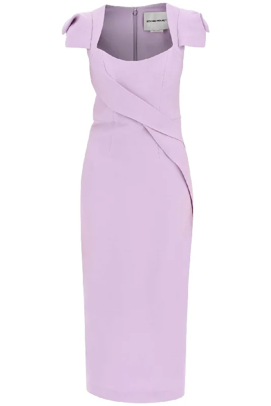 ROLAND MOURET midi dress with draped detailing