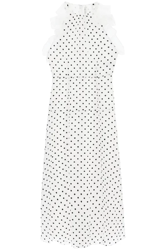 ALESSANDRA RICH sleeveless maxi dress in polka