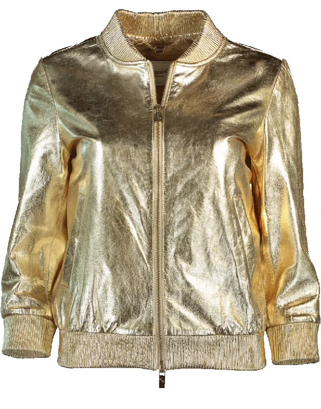 Metallic Leather Jacket