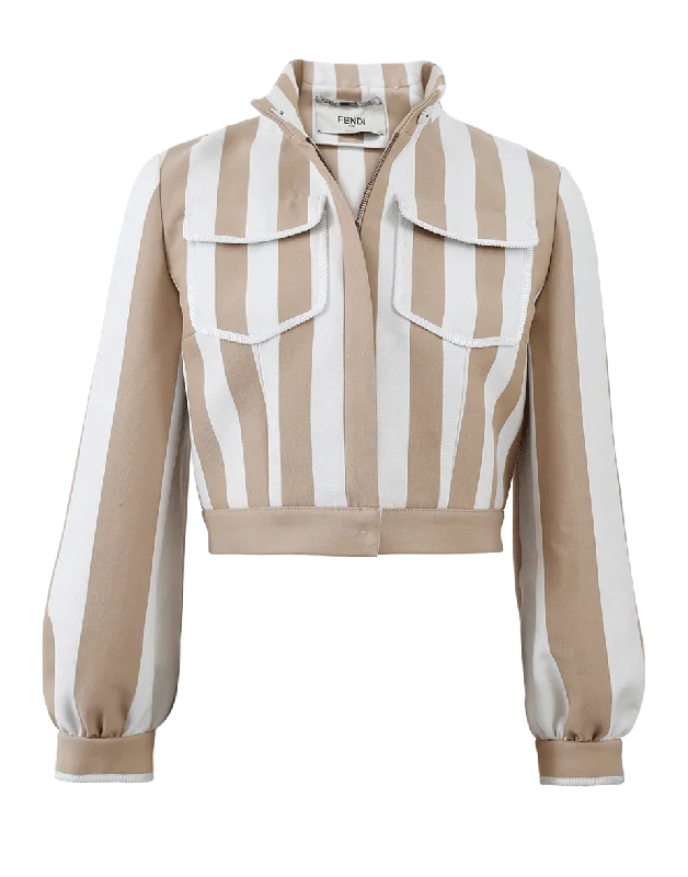 Striped Cropped Jacket