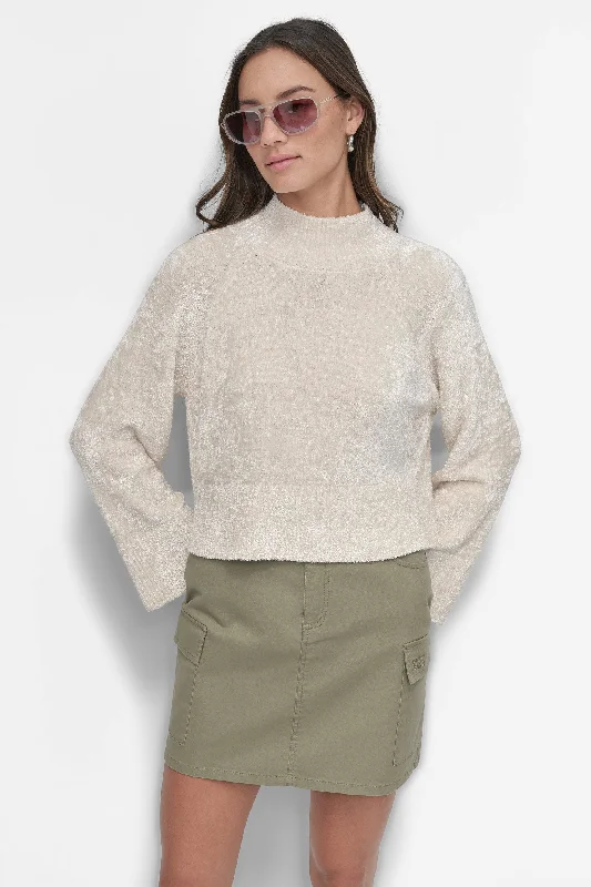 WIDE SLEEVE CROPPED SWEATER