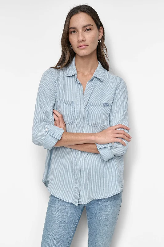 SPLIT BACK BUTTON FRONT SHIRT