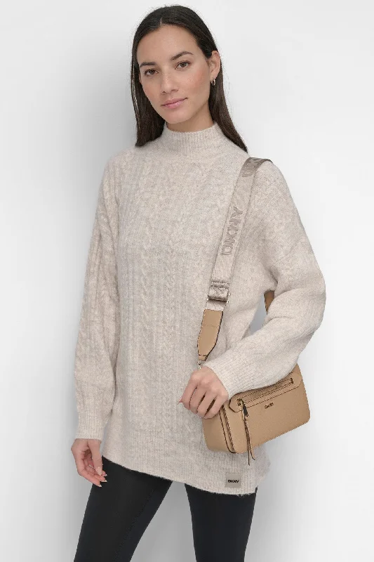 COZY CABLE MOCK NECK